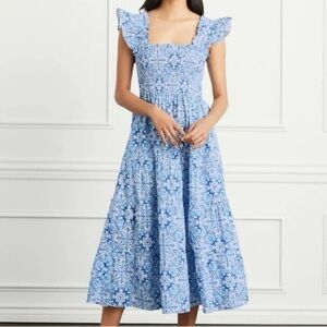 Hill House Ellie Blue Mosaic Tile Midi Dress
